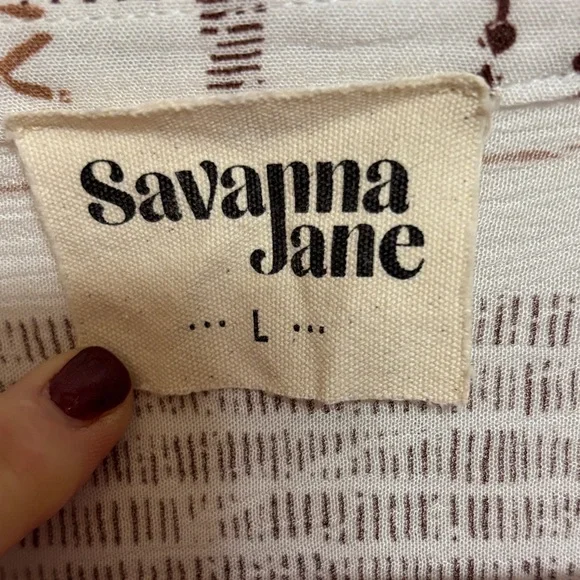 Savanna Jane Floral and Stripe Blouse with Tassels - Picture 3 of 14